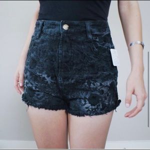 Free People Laced Denim Shorts